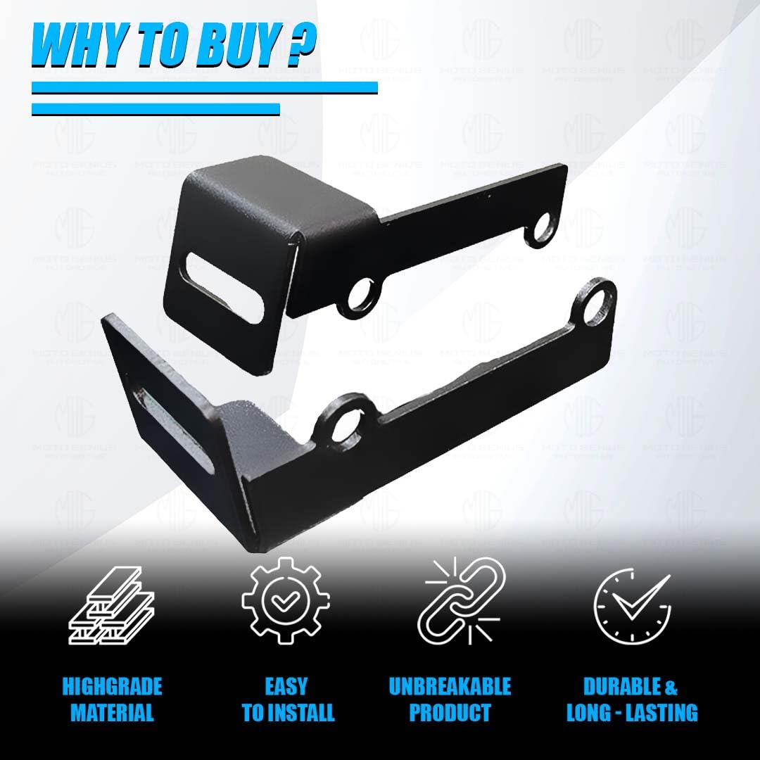 Fog Light Mount Bracket Kit for RE Super Meteor 650 | Heavy-Duty Metal Clamp for Auxiliary Lights-Black - Moto Genius