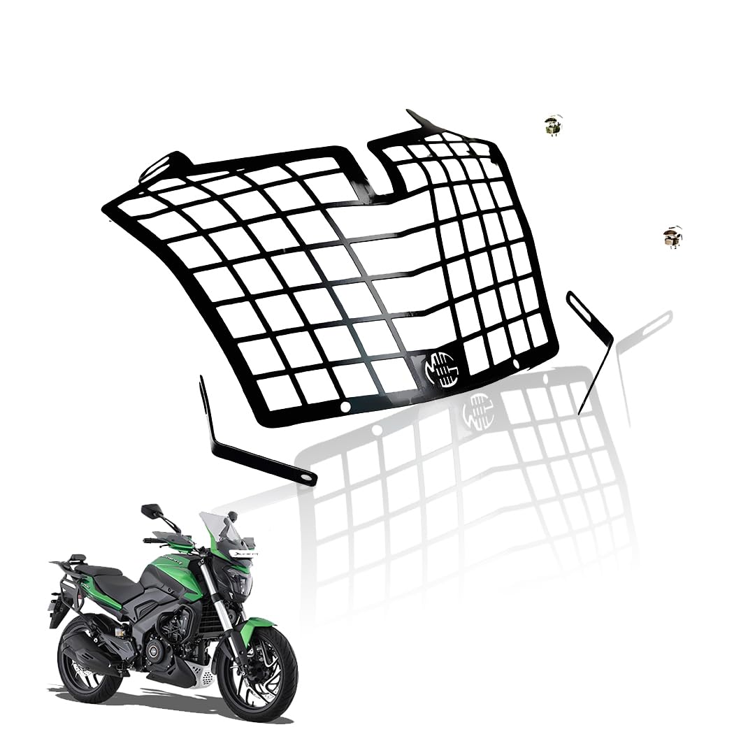 Front Headlight Grill Guard for Dominar | Durable Metal Protective Head Light Frame Protector | Compatible with Dominar 250 400-Black - Moto Genius