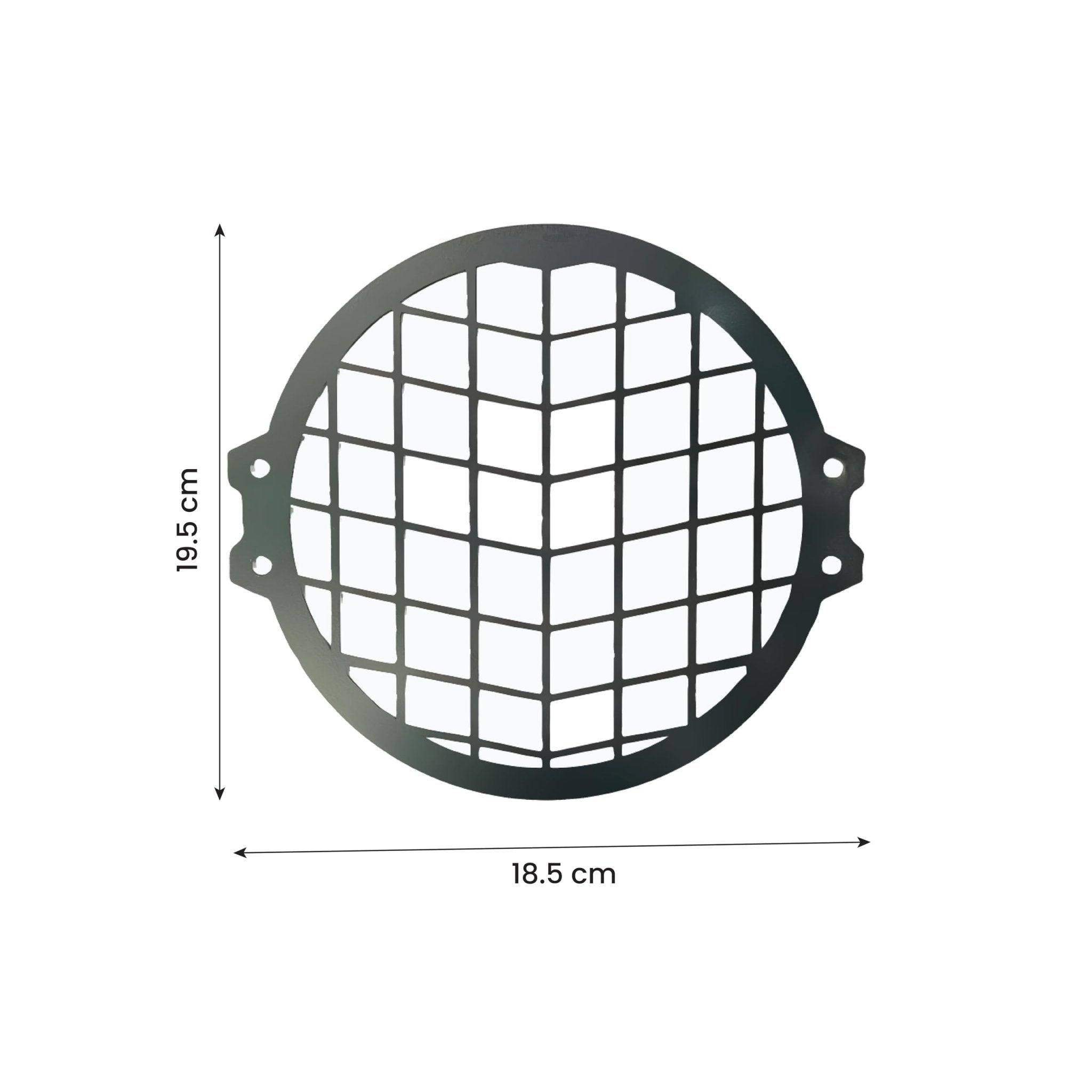 Front Headlight Grill Guard for HUNTER Motorbike | Durable Metal Protective Head Light Frame Protector-Check Design - Moto Genius