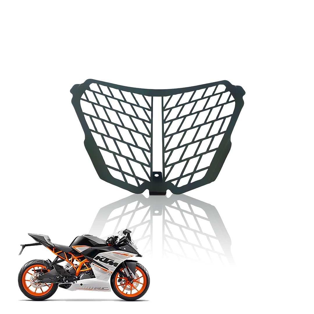 Front Headlight Grill Guard for KTM RC | Durable Metal Protective Head Light Frame Protector | Compatible with RC 125/200/250/390-Black - Moto Genius