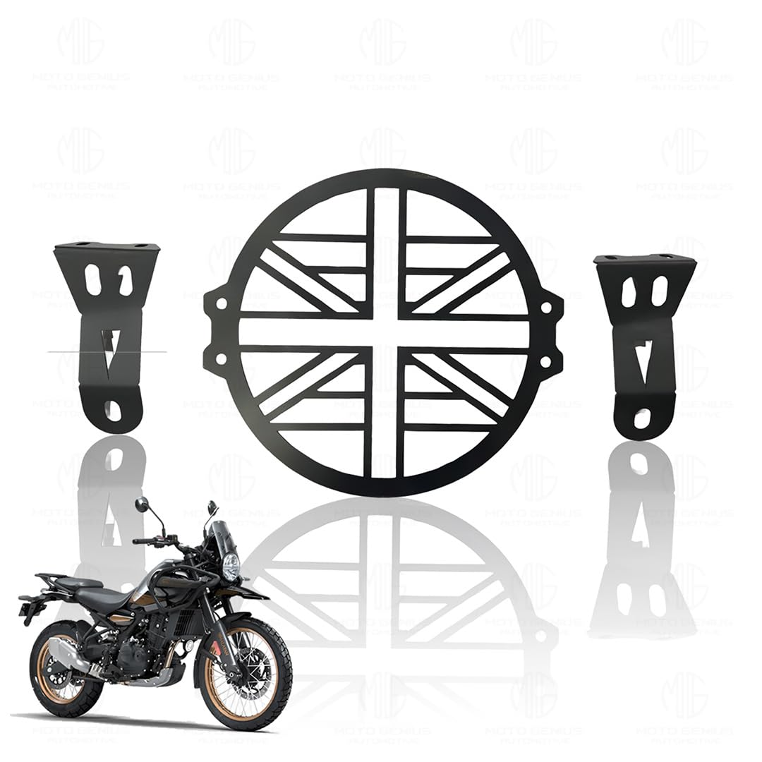 Front Headlight Grill Guard for RE Himalayan 450 Motorbike | Durable Metal Protective Head Light Frame Protector-Flag Design - Moto Genius