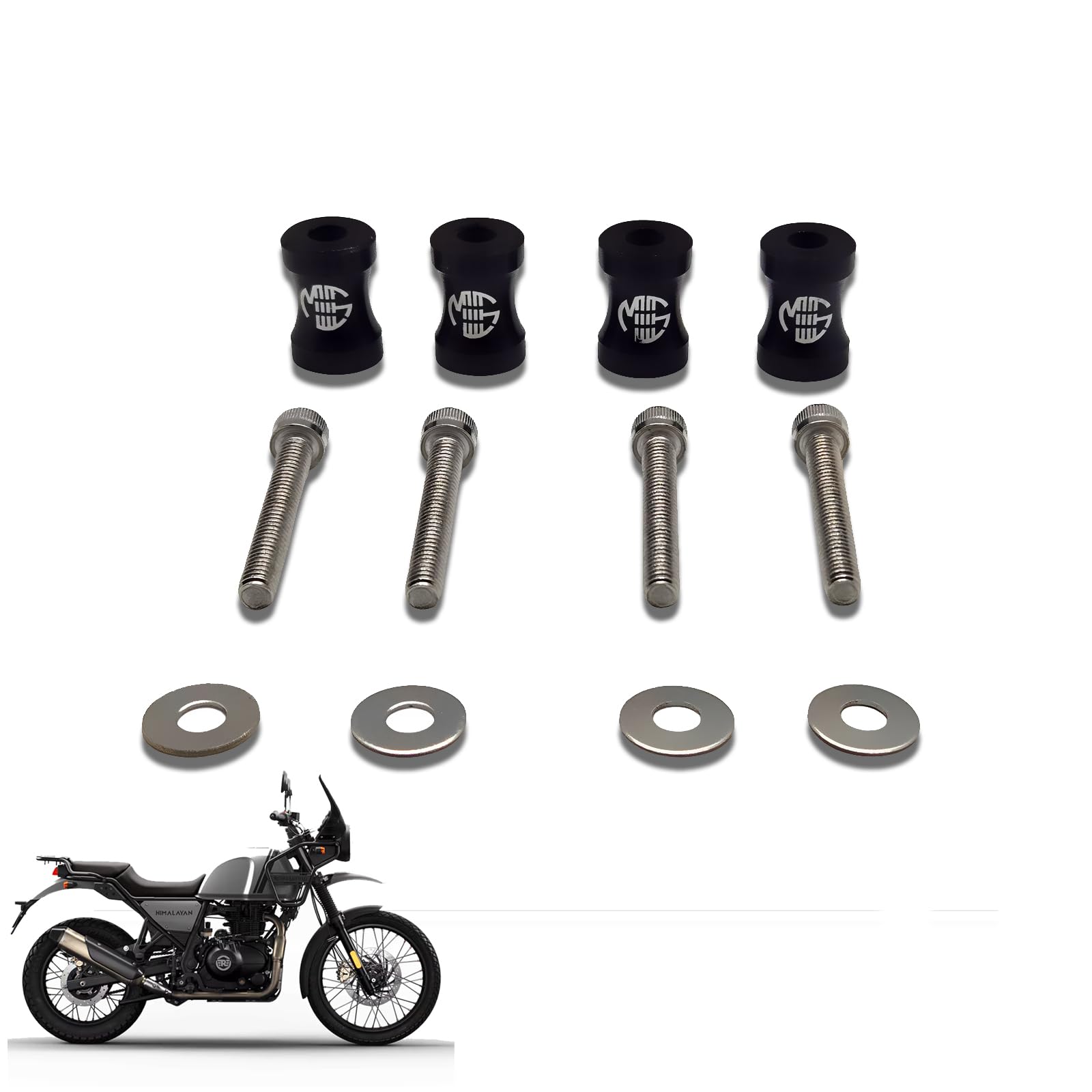 Front Mud Guard Riser for RE Himalayan BS3/BS4/BS6/Scram Motorbike |Heavy Duty Adjustable Riser Kit for Enhanced Clearance and Protection - Moto Genius