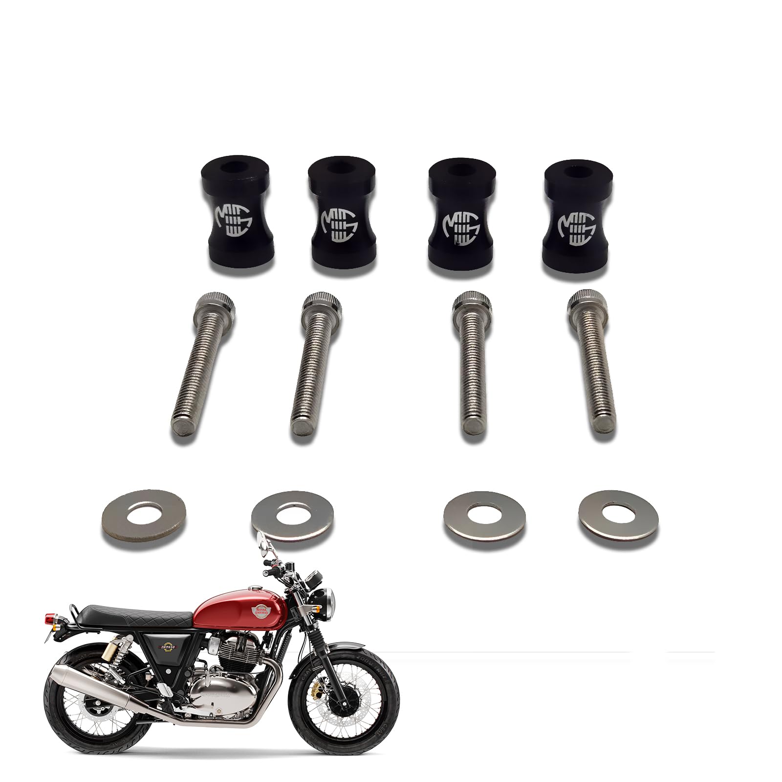 Front Mud Guard Riser for RE Interceptor |Heavy Duty Adjustable Riser Kit for Enhanced Clearance and Protection - Moto Genius