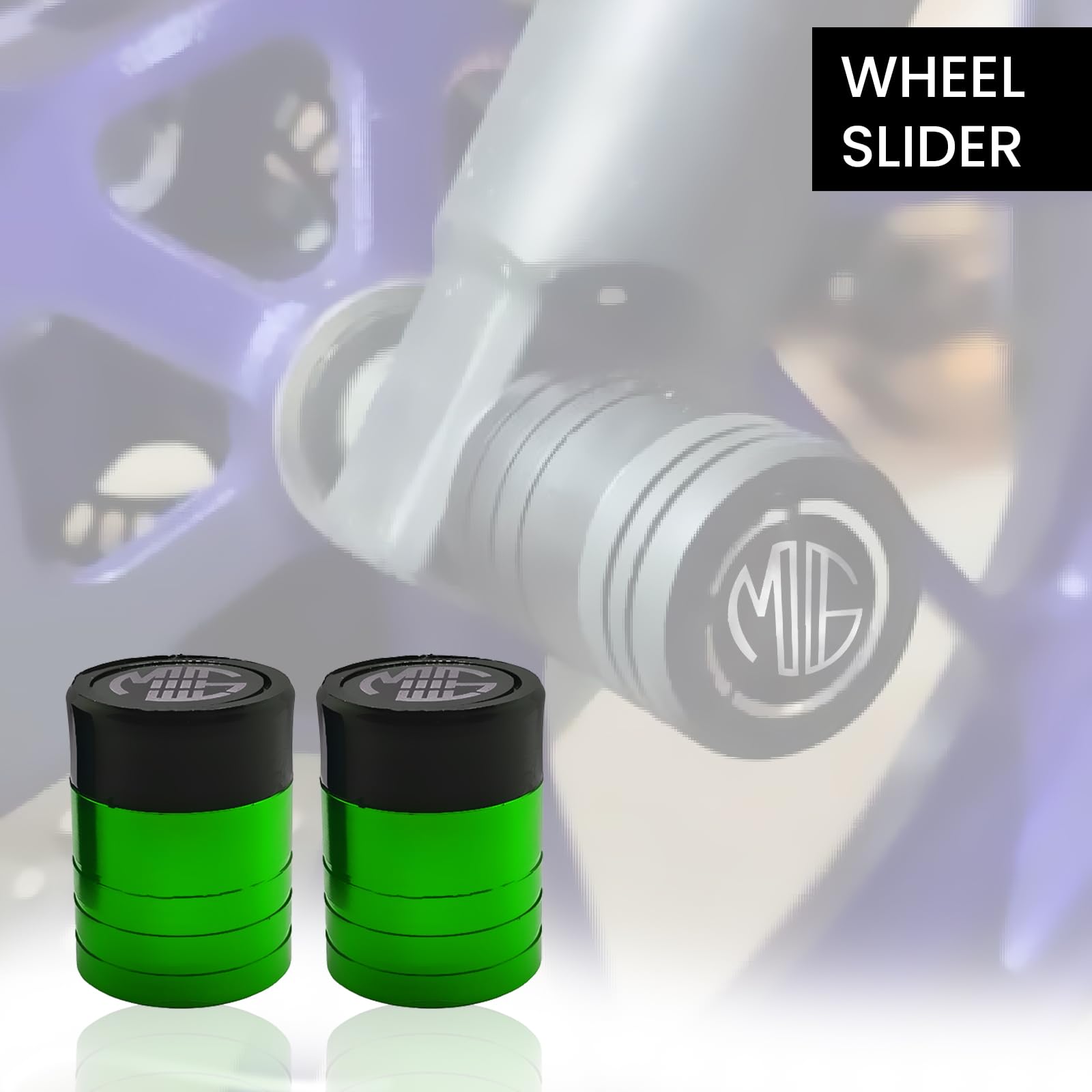 Front Wheel Fork Sliders Crash Protectors for R15 V4 | High Strength Crash Protectors for Enhanced Safety-Green - Moto Genius