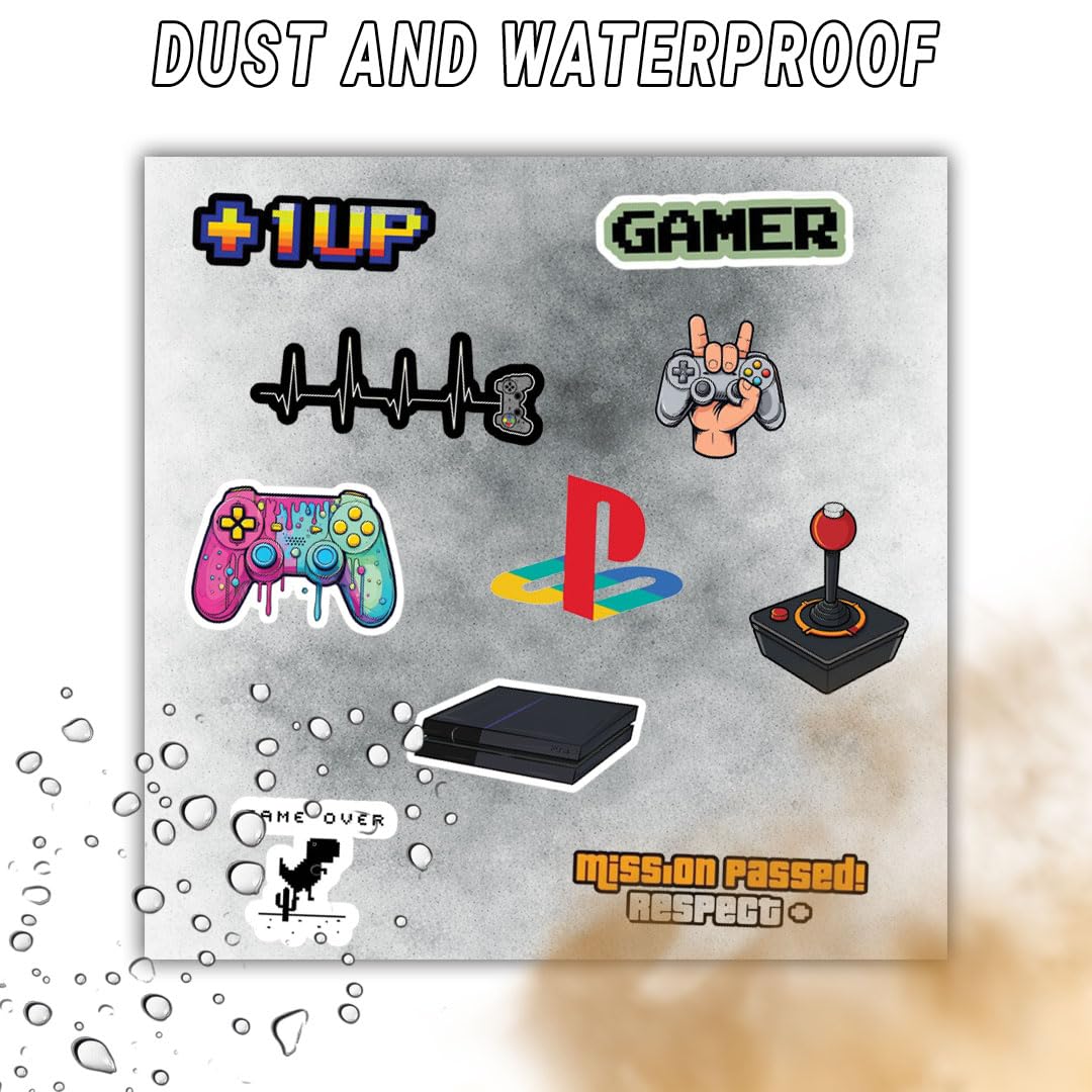 Gaming 3D Vinyl Stickers | Waterproof Fade-Proof Self-Adhesive Decal for Laptop, Mobile Case, Helmet, Bike, Car & Notebook | Multipurpose Gaming Artwork Stickers - Moto Genius