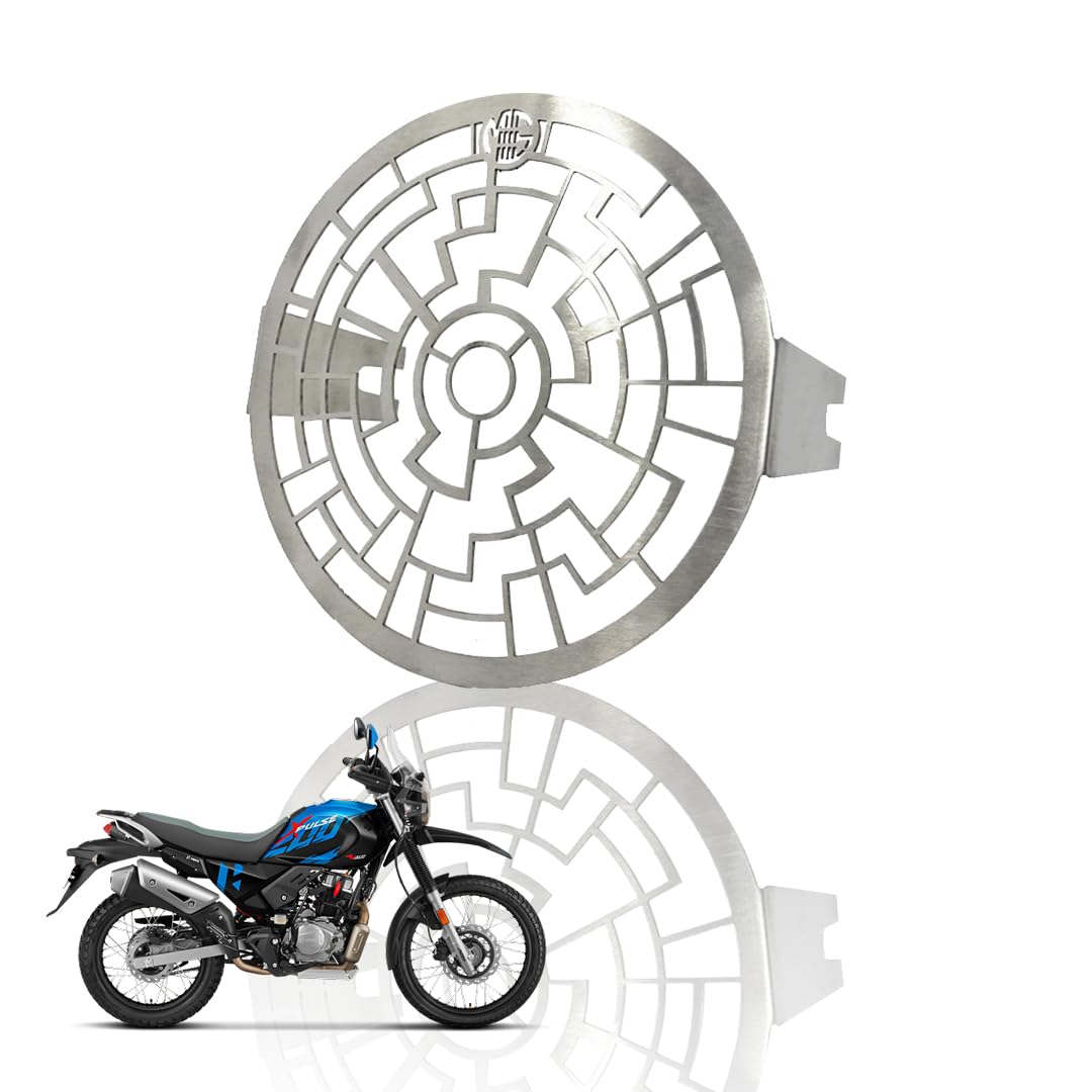 Headlight Grill Guard for Xpulse | Durable Stainless Steel Protective Cover for Motorcycle Lights (Puzzle Shape) - Moto Genius