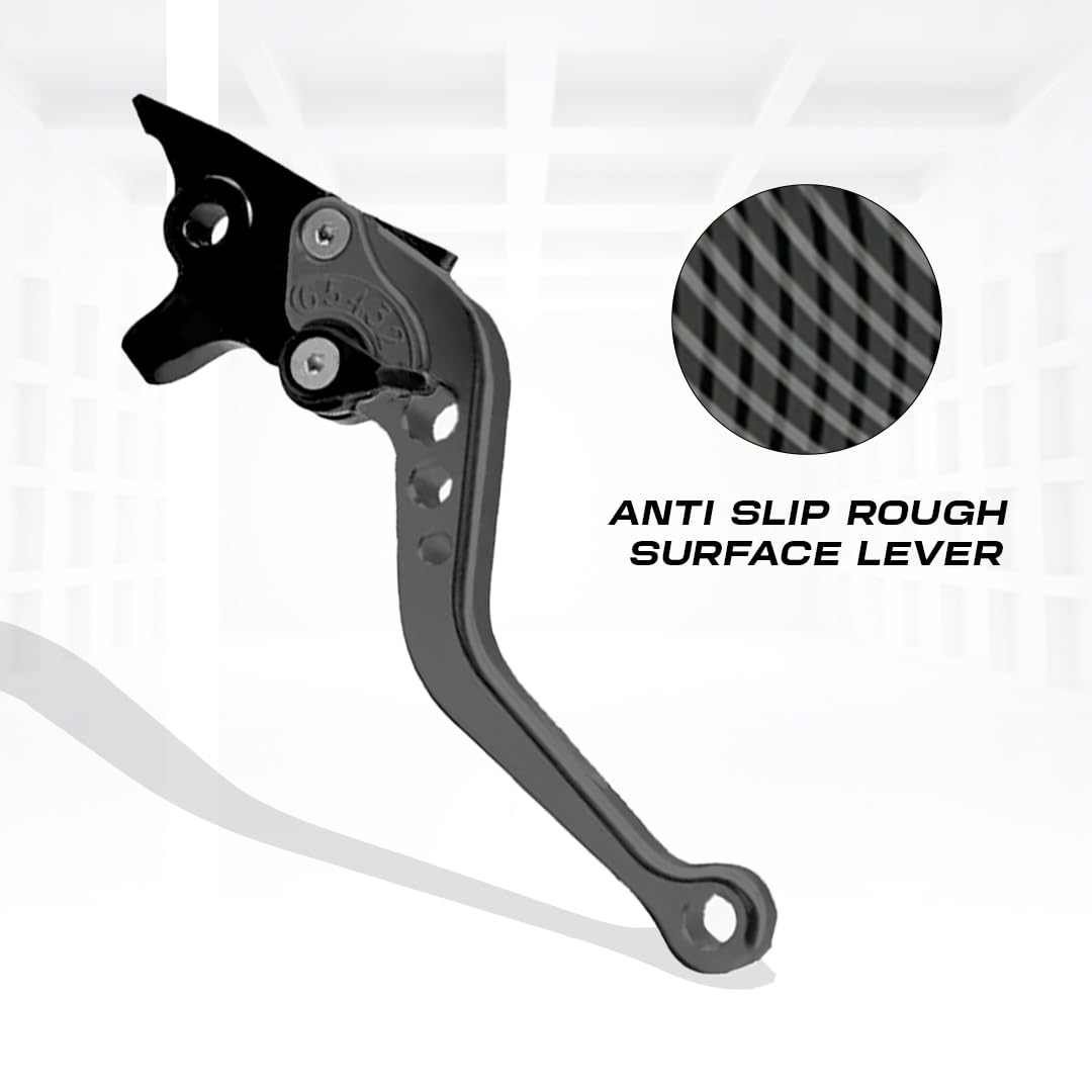 Heavy Duty 6-Position Adjustable Clutch and Brake Lever Set for RE Bullet 350 ( old bs3 & bs4 models only )| CNC Aluminum | Motorbike Hand Levers | Easy Install-Black - Moto Genius