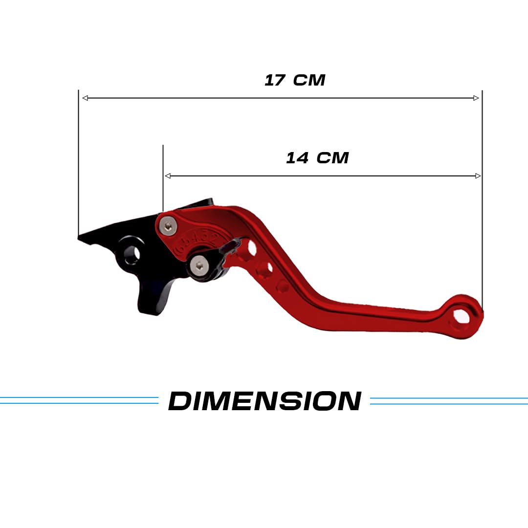 Heavy Duty 6-Position Adjustable Clutch and Brake Lever Set for RE Bullet 350 ( old bs3 & bs4 models only )| CNC Aluminum | Motorbike Hand Levers | Easy Install-Red - Moto Genius