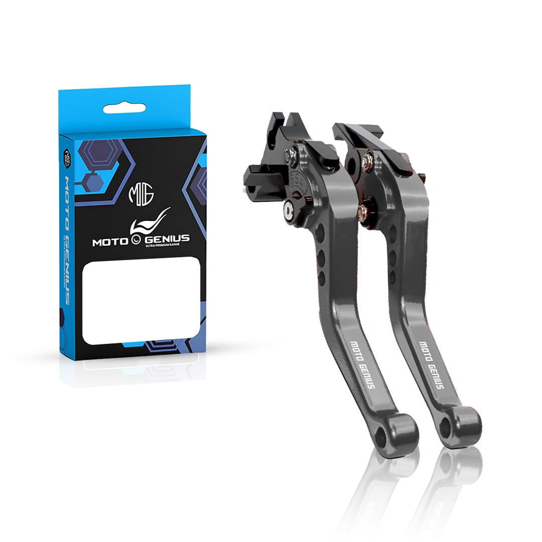 Heavy Duty 6-Position Adjustable Clutch & Brake Lever Set for R15 V3 NON ABS Motorbike | CNC Aluminum | Easy Installation | Ergonomic Motorcycle Hand Levers-Black - Moto Genius