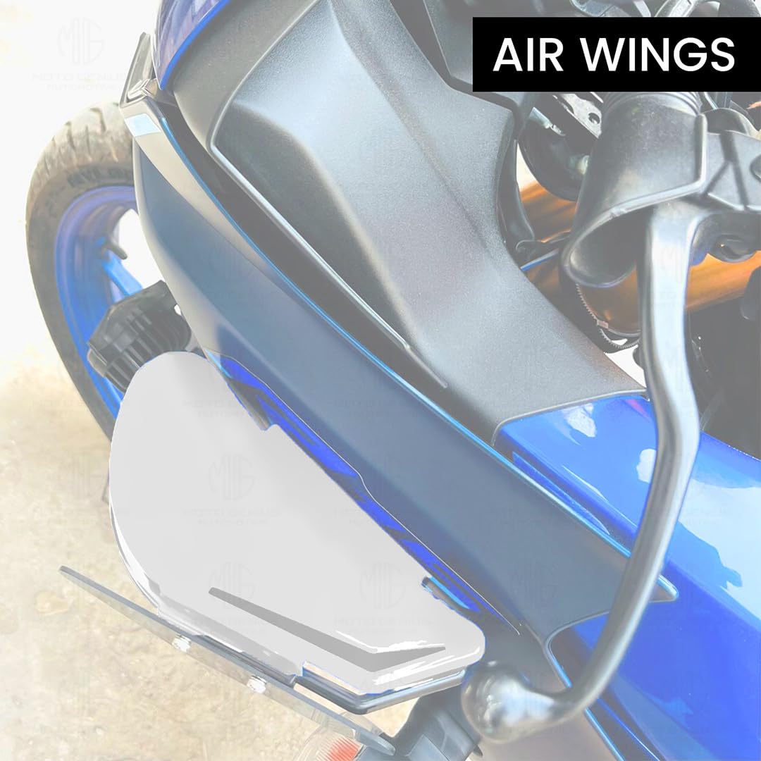 Heavy-Duty Universal Plastic Side Wings for Sport Bikes | Aerodynamic, Lightweight, and Stylish Upgrade-White - Moto Genius