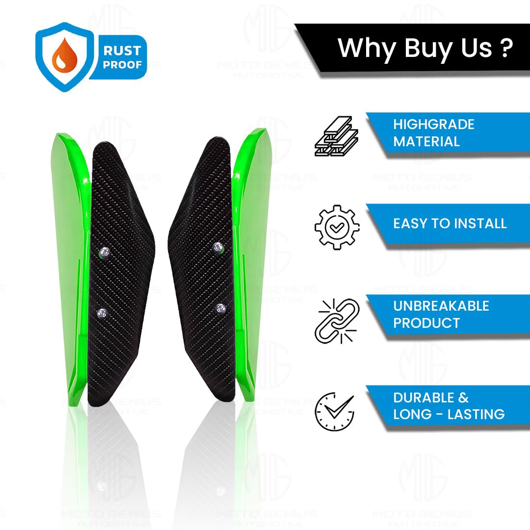 Heavy-Duty Universal Plastic Side Wings for Sport Bikes | Aerodynamic, Lightweight, and Stylish Upgrade-Green - Moto Genius