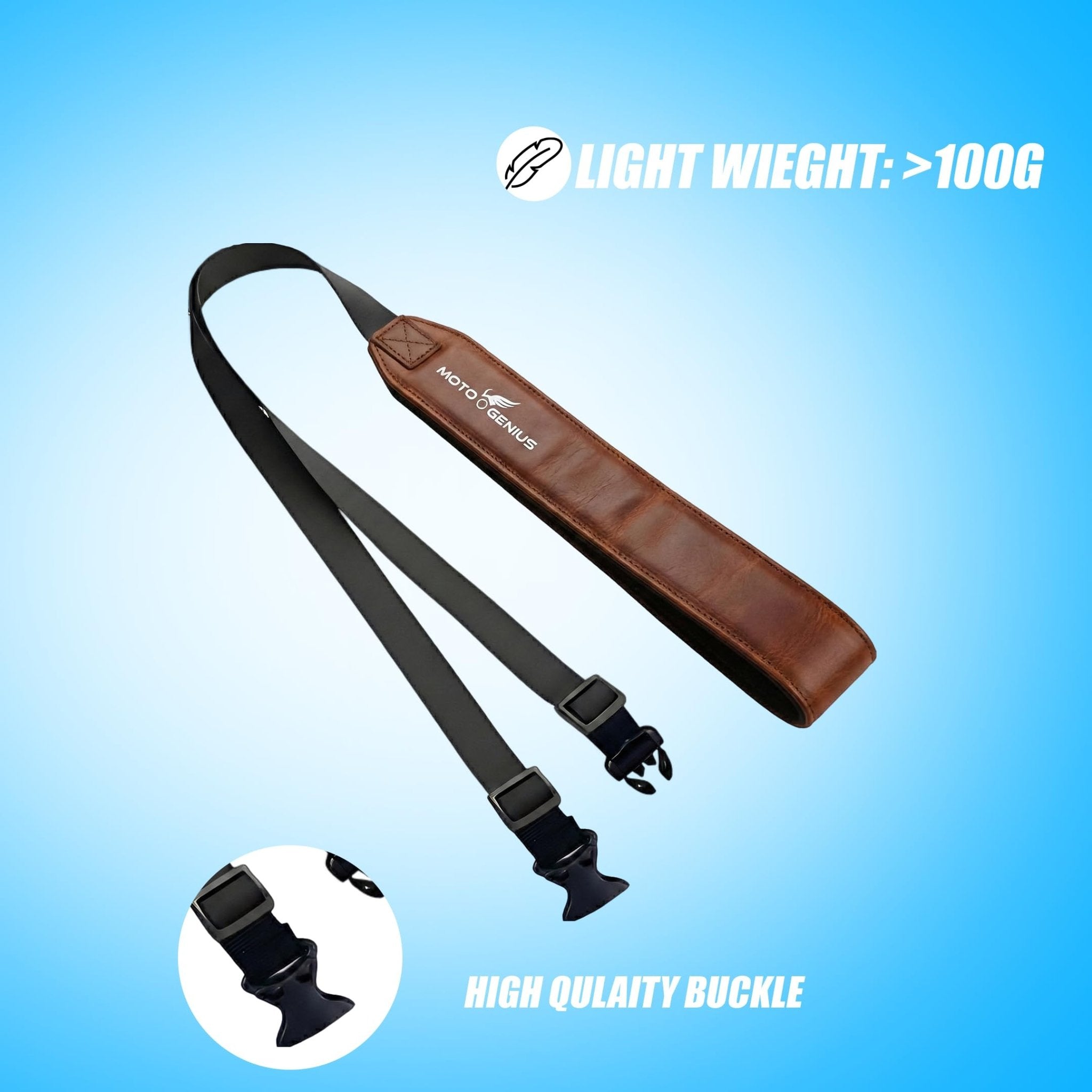 Helmet carrier shoulder Belt / Strap, Hands-Free, Adjustable, Breathable Polyester Shoulder Strap for Easy Helmet Carry-Brown - Moto Genius