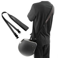 Helmet carrier shoulder Belt / Strap, Hands-Free, Adjustable, Breathable Polyester Shoulder Strap for Easy Helmet Carry-Black - Moto Genius