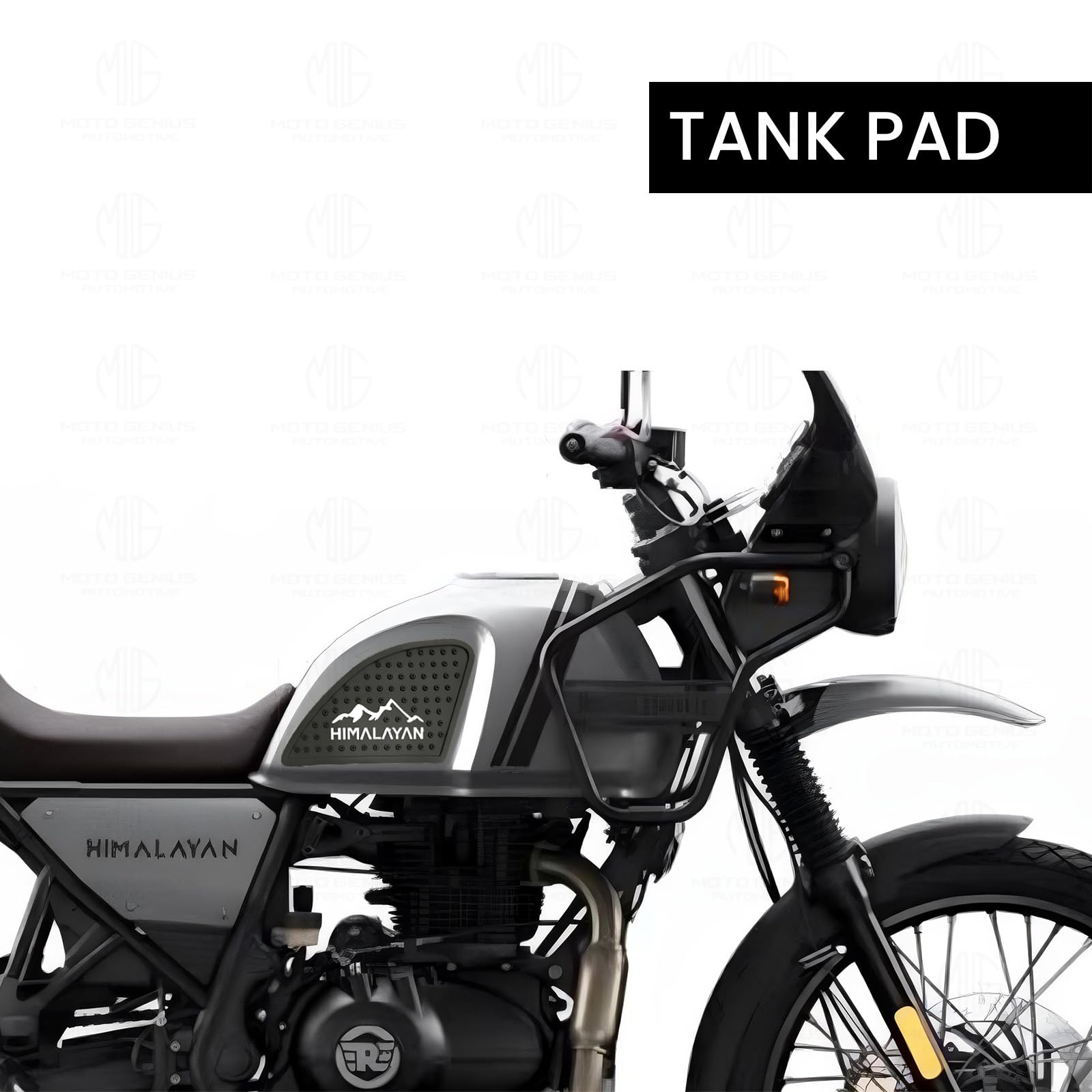 Himalayan Tank Pads | Premium Tank Protection Pads |Anti-Slip and Scratch-Resistant Design |Stylish and Durable for Himalayan BS3/BS4/BS6BS/SCRAM-Black - Moto Genius