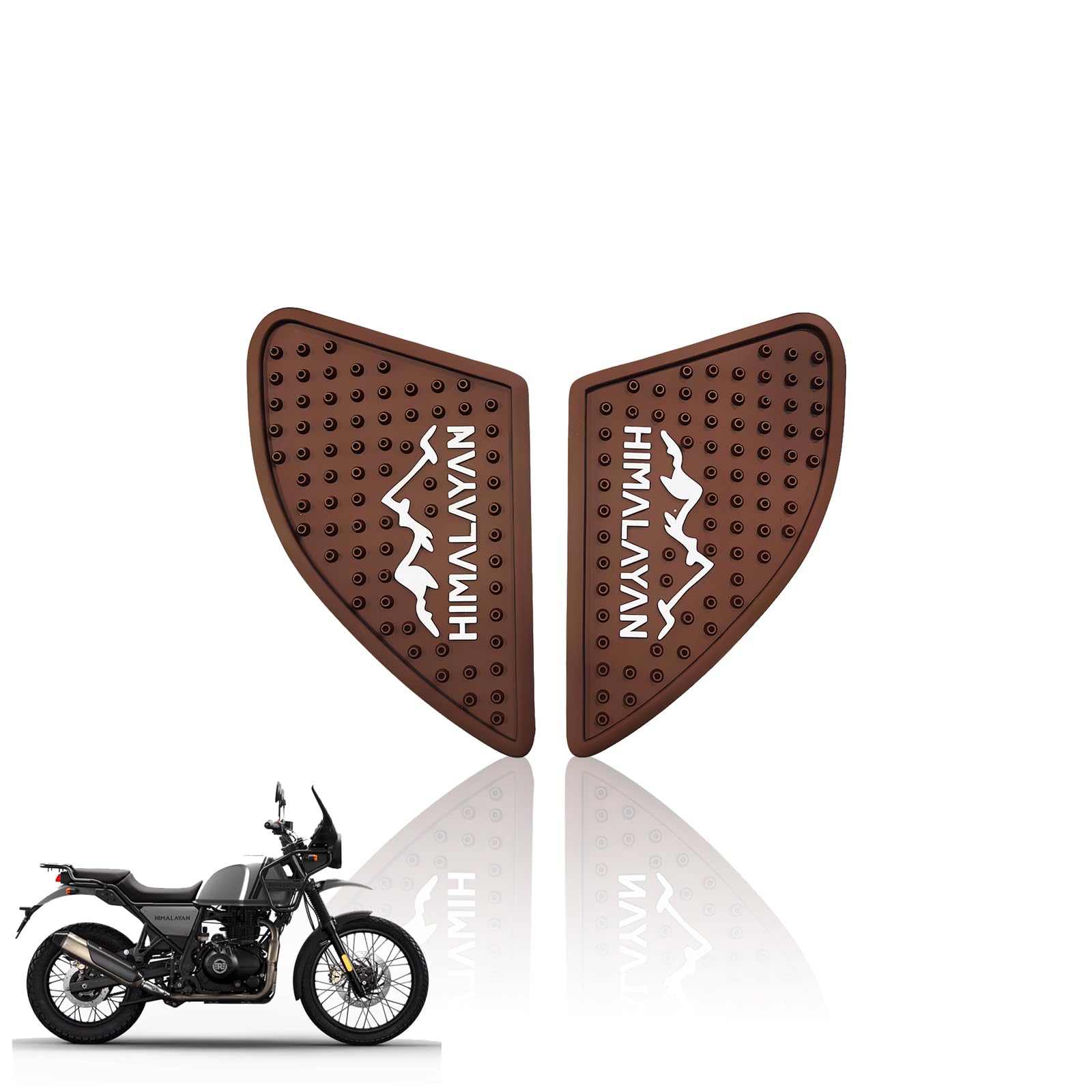 Himalayan Tank Pads | Premium Tank Protection Pads |Anti-Slip and Scratch-Resistant Design |Stylish and Durable for Himalayan BS3/BS4/BS6BS/SCRAM-Brown - Moto Genius
