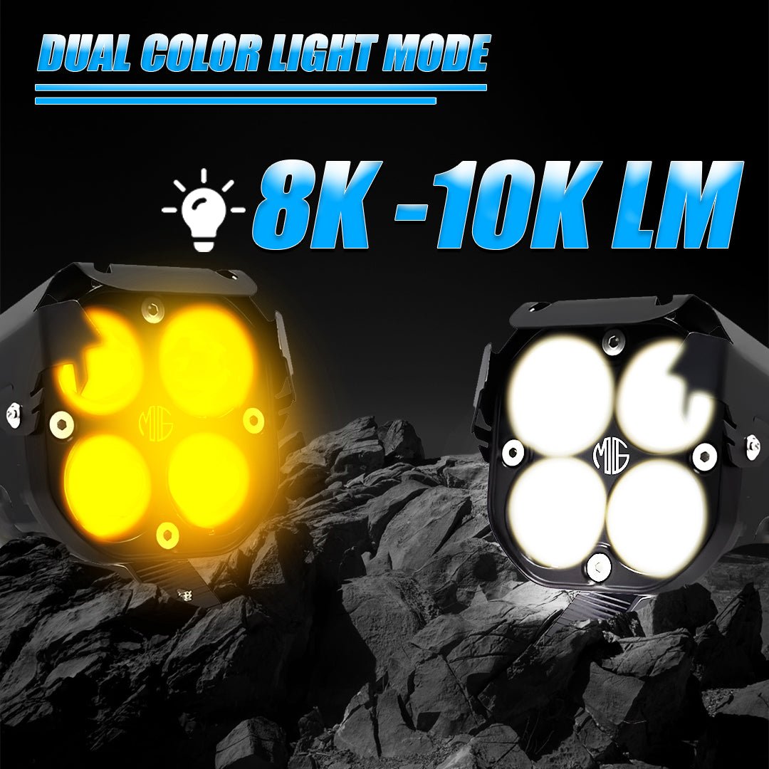 JX30 WITHOUT HARNESS 60W piece 4-Lens LED Auxiliary Fog Light for Motorcycles & Cars | Universal Fit | High Brightness | Waterproof | Night & Fog Riding (MGF2) - Moto Genius
