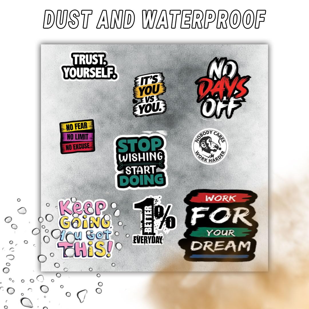 Motivational Confidence Stickers – 3D Waterproof Self-Adhesive Inspirational Quote Decal for Laptop, Mobile, Helmet, Bike, Car & Notebook | Positive Vinyl Stickers (MOTIVATION4) - Moto Genius