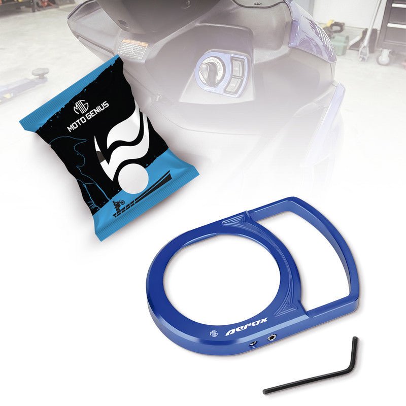 Motorcycle Ignition Key Lock Switch Cover Protector Ring for Yamaha Aerox 155, Durable & Stylish Ignition Key Guard Accessory-Blue - Moto Genius
