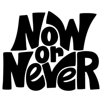 Now or Never 3D Vinyl Sticker Waterproof Decals for Motorcycle, Helmet & Laptop | Edgy Aesthetic Stickers for Bikes and cars - Moto Genius