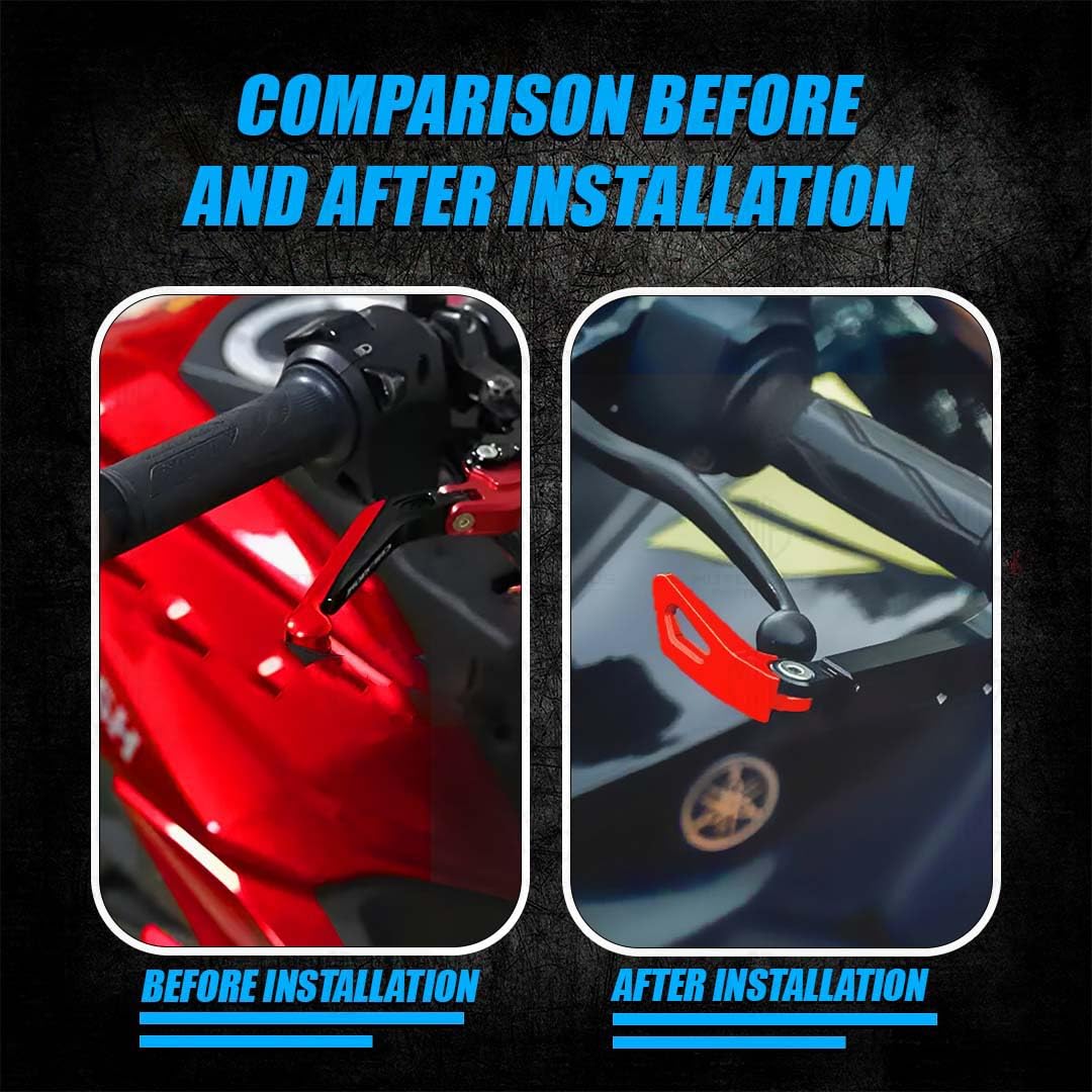 Premium Adjustable CNC Brake Clutch Lever Protector Guard for Motorcycles & Bikes – Universal Fit-Red - Moto Genius