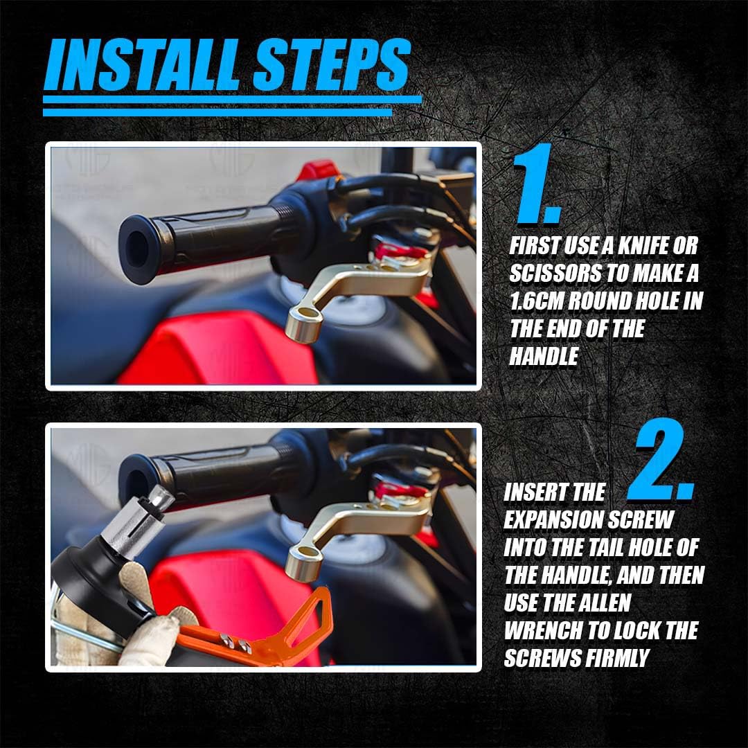 Premium Adjustable CNC Brake Clutch Lever Protector Guard for Motorcycles & Bikes – Universal Fit-Orange - Moto Genius