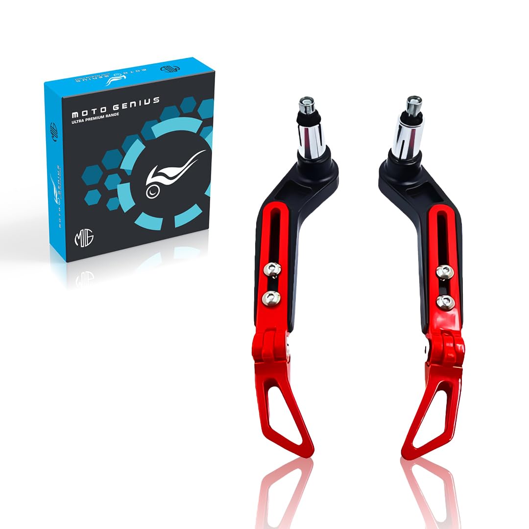 Premium Adjustable CNC Brake Clutch Lever Protector Guard for Motorcycles & Bikes – Universal Fit-Red - Moto Genius