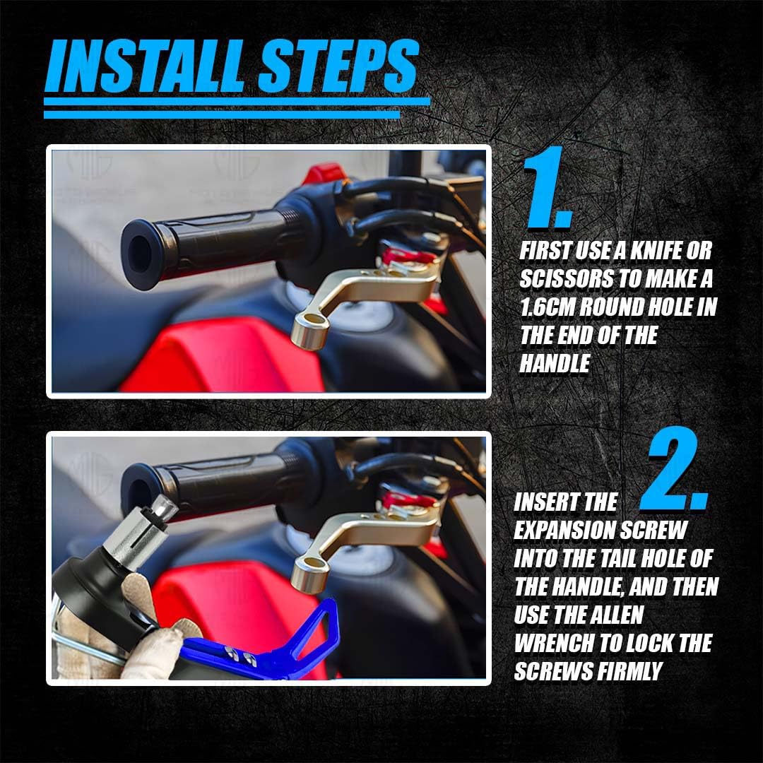 Premium Adjustable CNC Brake Clutch Lever Protector Guard for Motorcycles & Bikes – Universal Fit-Blue - Moto Genius
