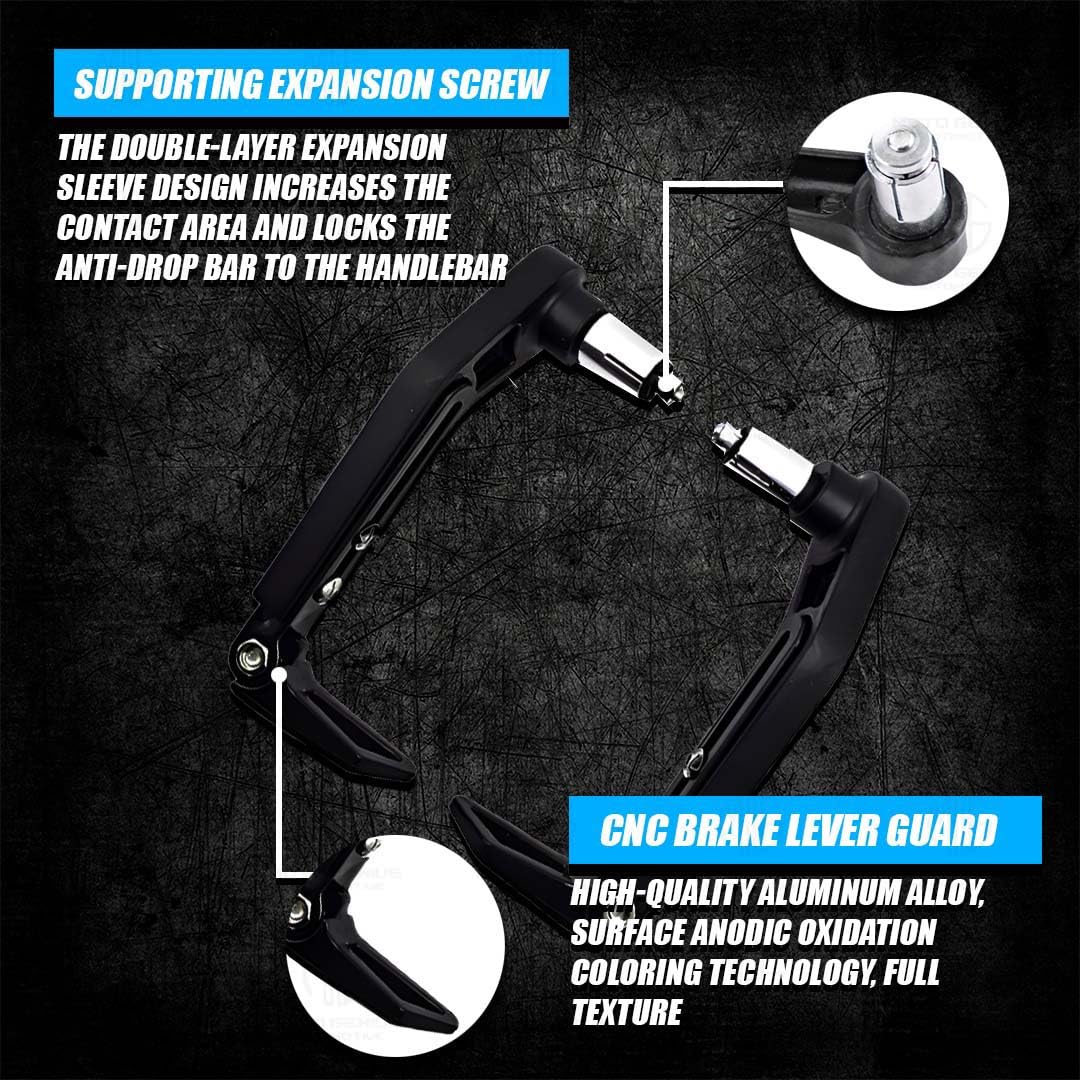Premium Adjustable CNC Brake Clutch Lever Protector Guard for Motorcycles & Bikes – Universal Fit-Black - Moto Genius