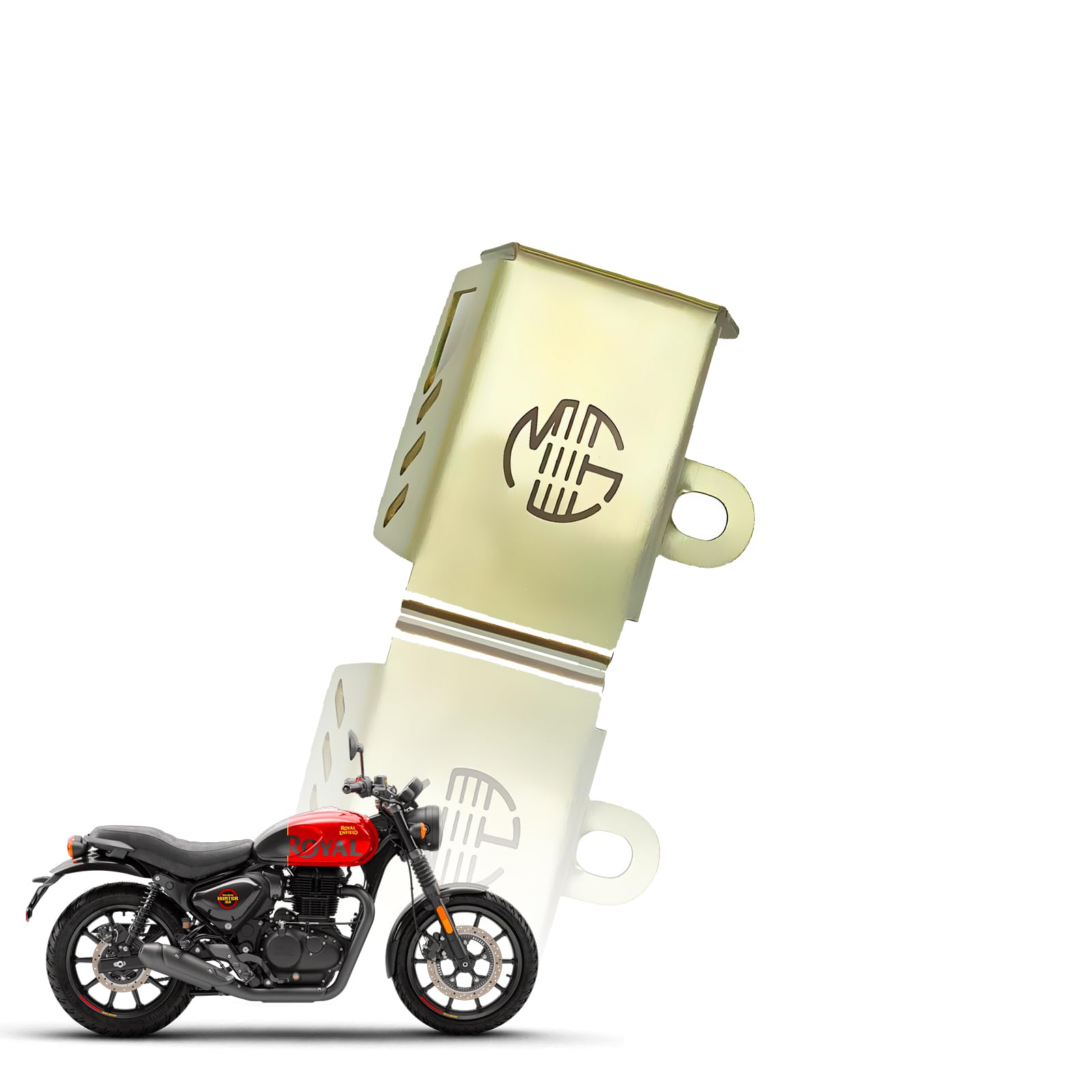 Premium Rear Brake Oil Container Guard Compatible with Hunter 350 Protection & Custom Fit-Golden - Moto Genius