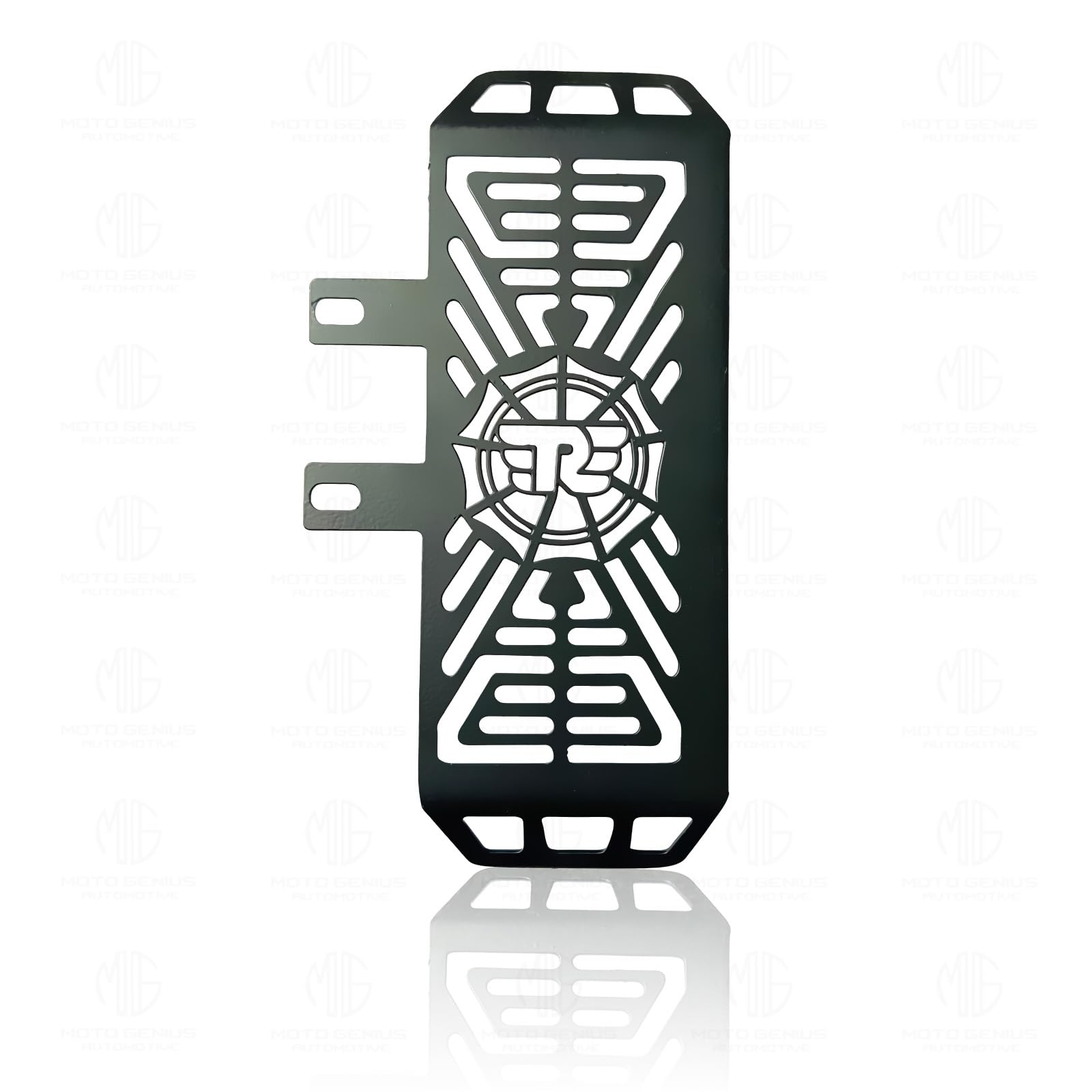 Radiator Guard for Himalayan BS3/BS4/BS6/Scram Motorbike | Durable Metal Protector |Essential Accessory for Motorcycle Radiator Protection (Himalayan)-R-Logo - Moto Genius