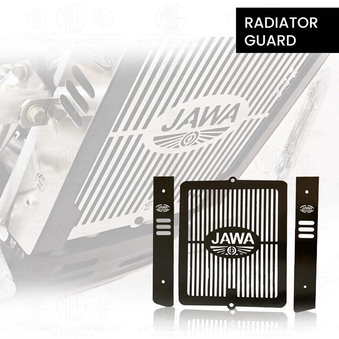 Radiator Guard for JAWA 42, PERAK, Bobber and Classic 300 Motorbike | Durable Metal Protector | Essential Accessory for Motorcycle Radiator Protection-Black - Moto Genius