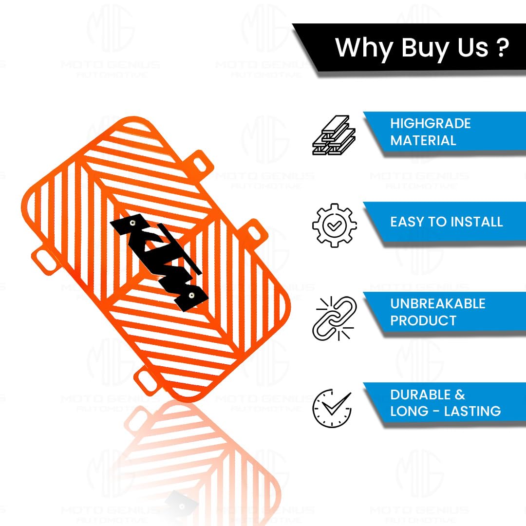 Radiator Guard for KTM Duke and RC All Model | Durable Metal Protector | Essential Accessory for Motorcycle Radiator Protection | Compatible with RC and Duke 125 200 250 390-Orange - Moto Genius