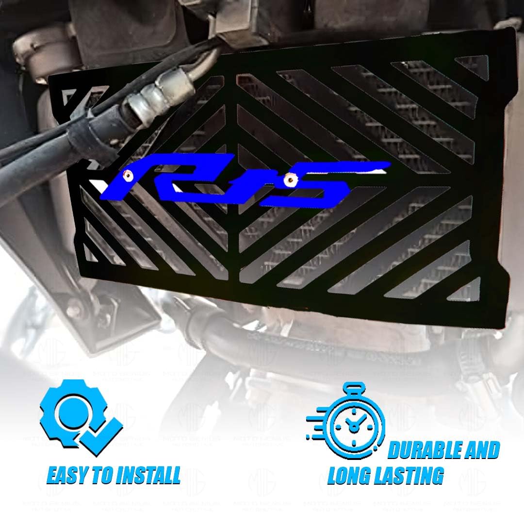 Radiator Guard for R15 V4| Durable Metal Protector |Essential Accessory for Motorcycle Radiator Protection-Blue - Moto Genius