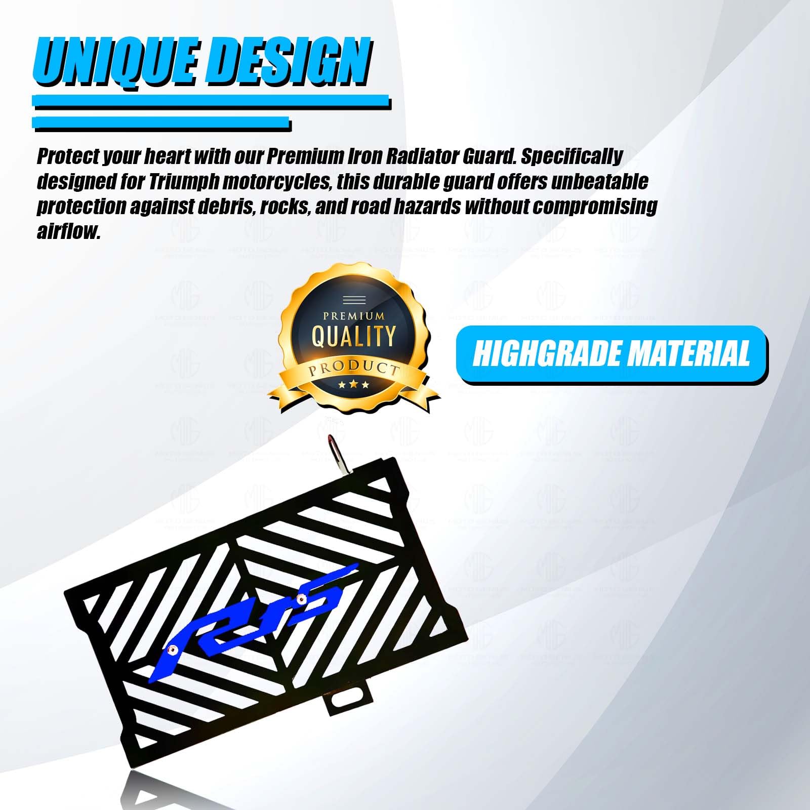 Radiator Guard for R15 V4| Durable Metal Protector |Essential Accessory for Motorcycle Radiator Protection-Blue - Moto Genius