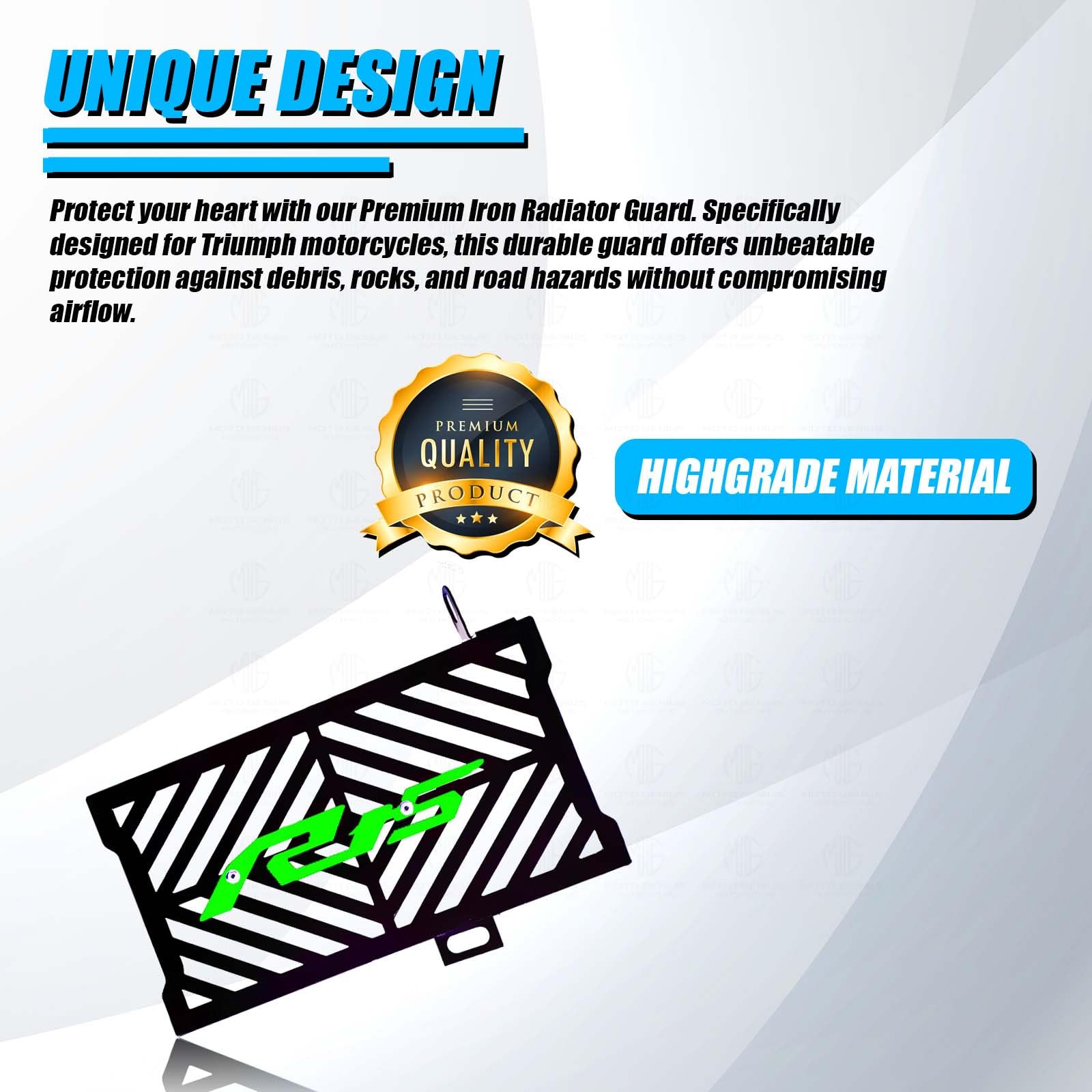 Radiator Guard for R15 V4| Durable Metal Protector |Essential Accessory for Motorcycle Radiator Protection-Green - Moto Genius