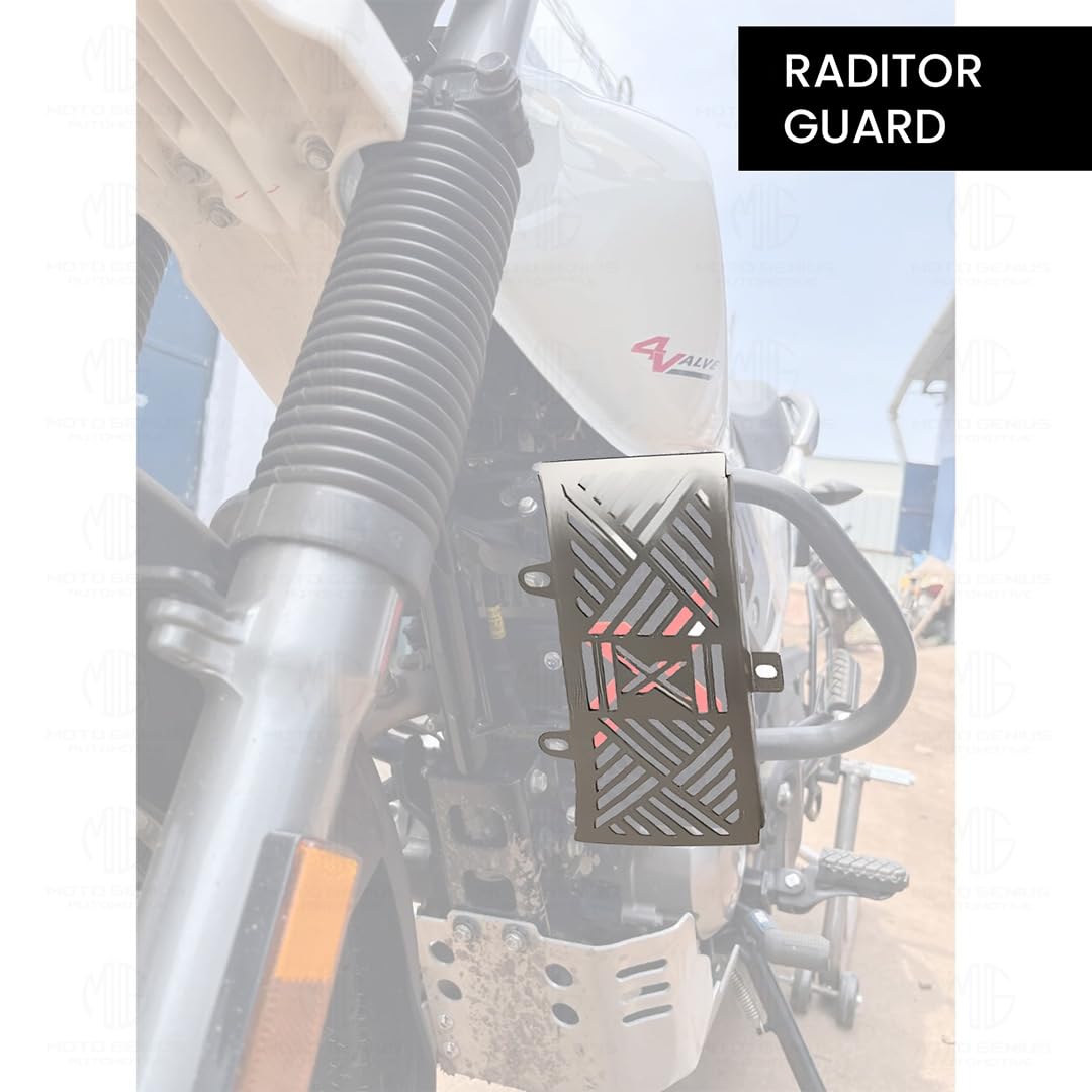 Radiator Guard for Xpulse ( Old ) | Durable Stainless Steel Protector |Essential Accessory for Motorcycle Radiator Protection (Line Design)-Silver - Moto Genius