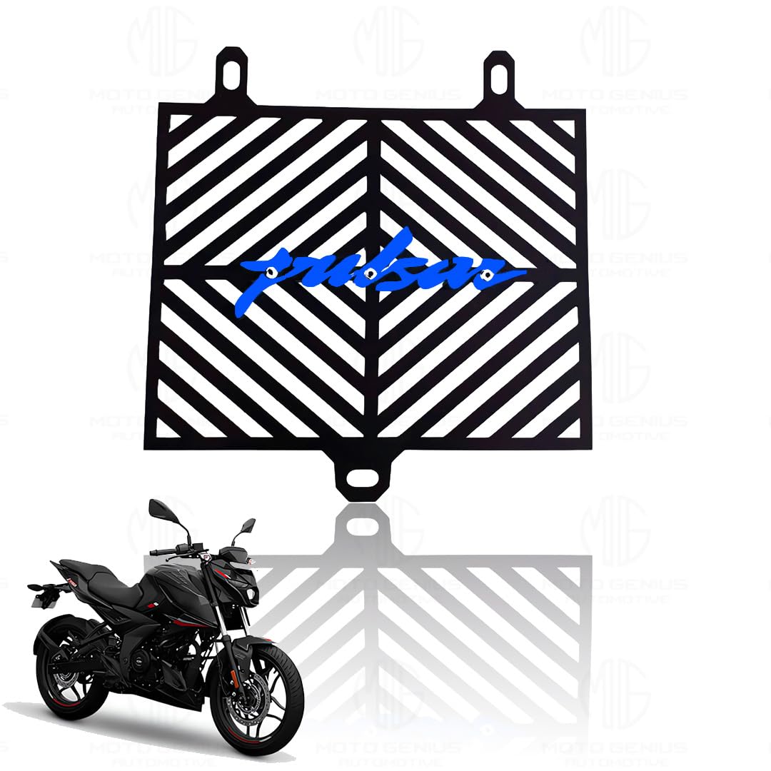 Radiator Guard Protector Grill for Pulsar Motorcycles | Premium Metal Protector for Radiator Protection | Compatible with Pulsar NS, AS & RS 200-Blue - Moto Genius