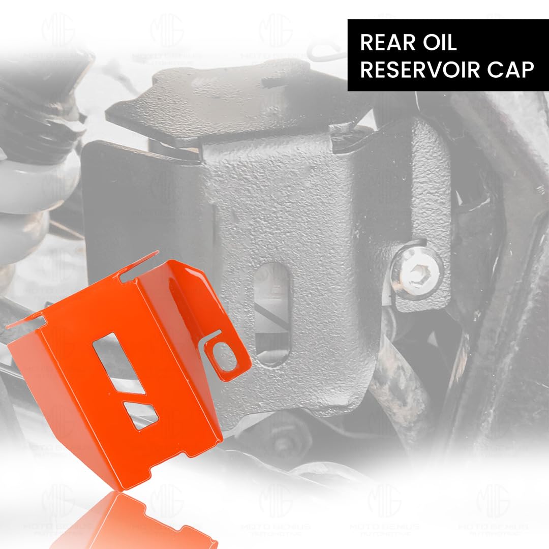 Rear Brake Oil Container Guard for KTM Adventure 250/390 ( ONLY FOR GEN 1 & 2 ) Motorbike | Durable Protection and Stylish Design for Motorcycles-Orange - Moto Genius