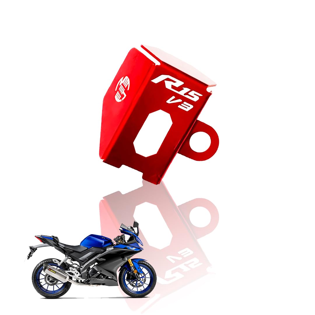Rear Brake Oil Container Guard for R15 V3 – Durable Protection & Stylish Design for Motorcycles-Red - Moto Genius