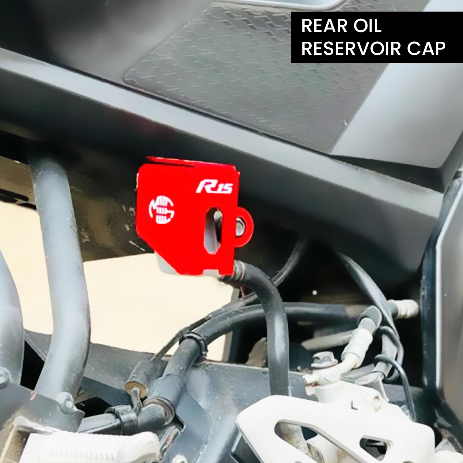 Rear Brake Oil Container Guard for R15 V3 – Durable Protection & Stylish Design for Motorcycles-Red - Moto Genius