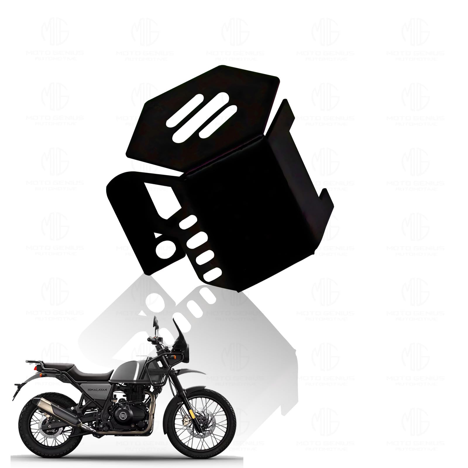 Rear Brake Oil Container Guard for RE Himalayan BS3/BS4/BS6/Scram Motorbike Motorbike | Durable Protection and Stylish Design-Black - Moto Genius