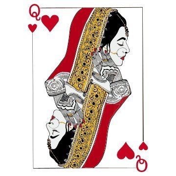 Red Heart Queen Card Vinyl Sticker Waterproof Decals for Motorcycle, Helmet & Laptop | Edgy Aesthetic Stickers for Bikes and cars - Moto Genius