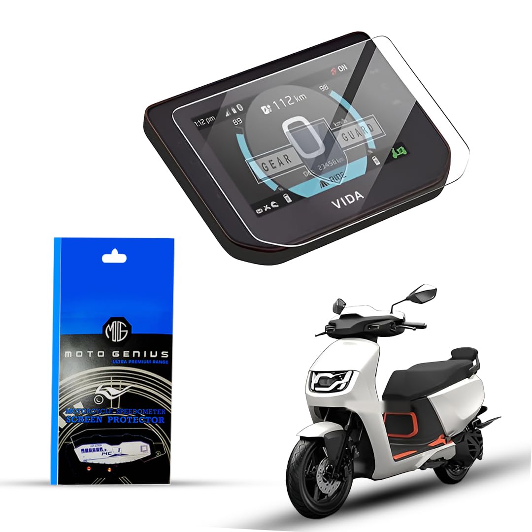 Screen Guard for Hero Vida VX2 Electric Scooter | 9H Hardness Glossy Anti-Shock Speedometer Display Protector-Transparent - Moto Genius
