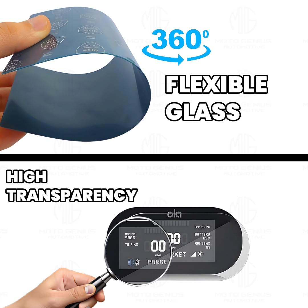 Screen Guard for Ola S1X Plus EV Scooter | Transparent, Anti Scratch, Anti-Fingerprint, Bubble Free Protector for Instrument Cluster Display-Transparent - Moto Genius