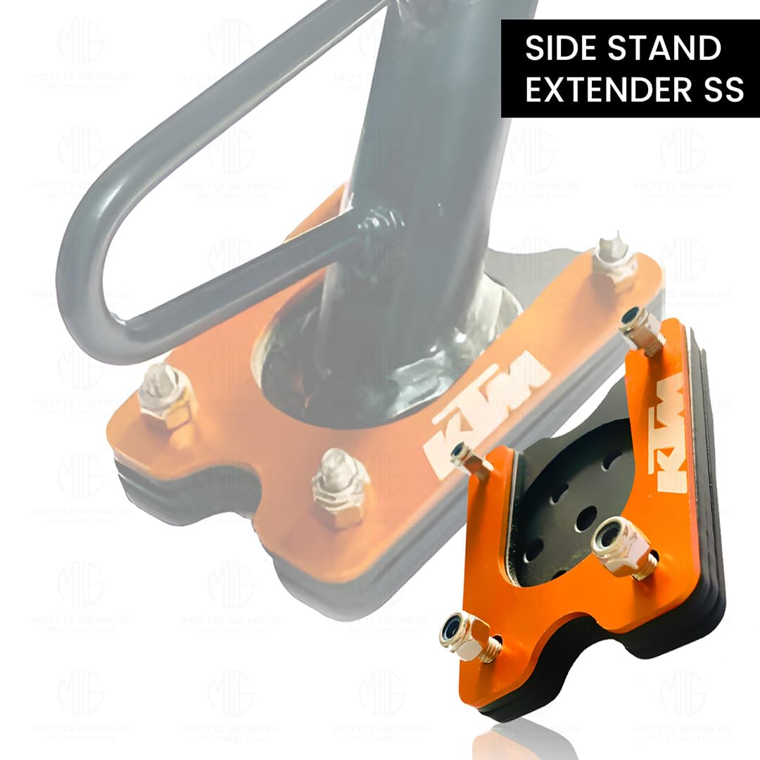 Side Stand Extender for ( GEN1 & GEN2 MODELS ONLY ) KTM Duke RC 125 200 250 390 | Heavy Duty Parking Support and Stability Enhancer-Orange Black - Moto Genius