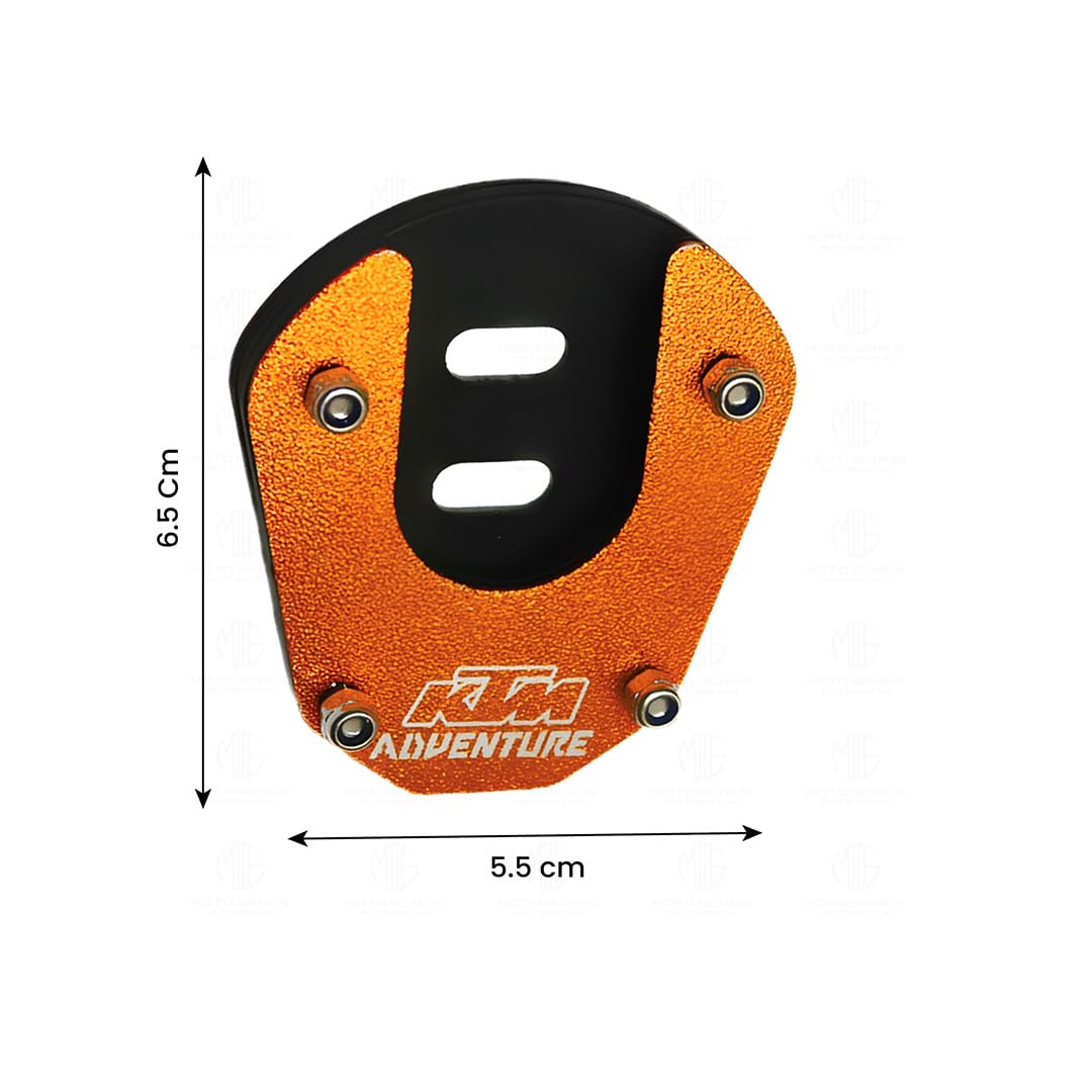 Side Stand Extender for KTM Adventure 390/250 ( ONLY FOR GEN 1 & 2 ) | Heavy Duty Parking Support and Stability Enhancer-Orange Black - Moto Genius