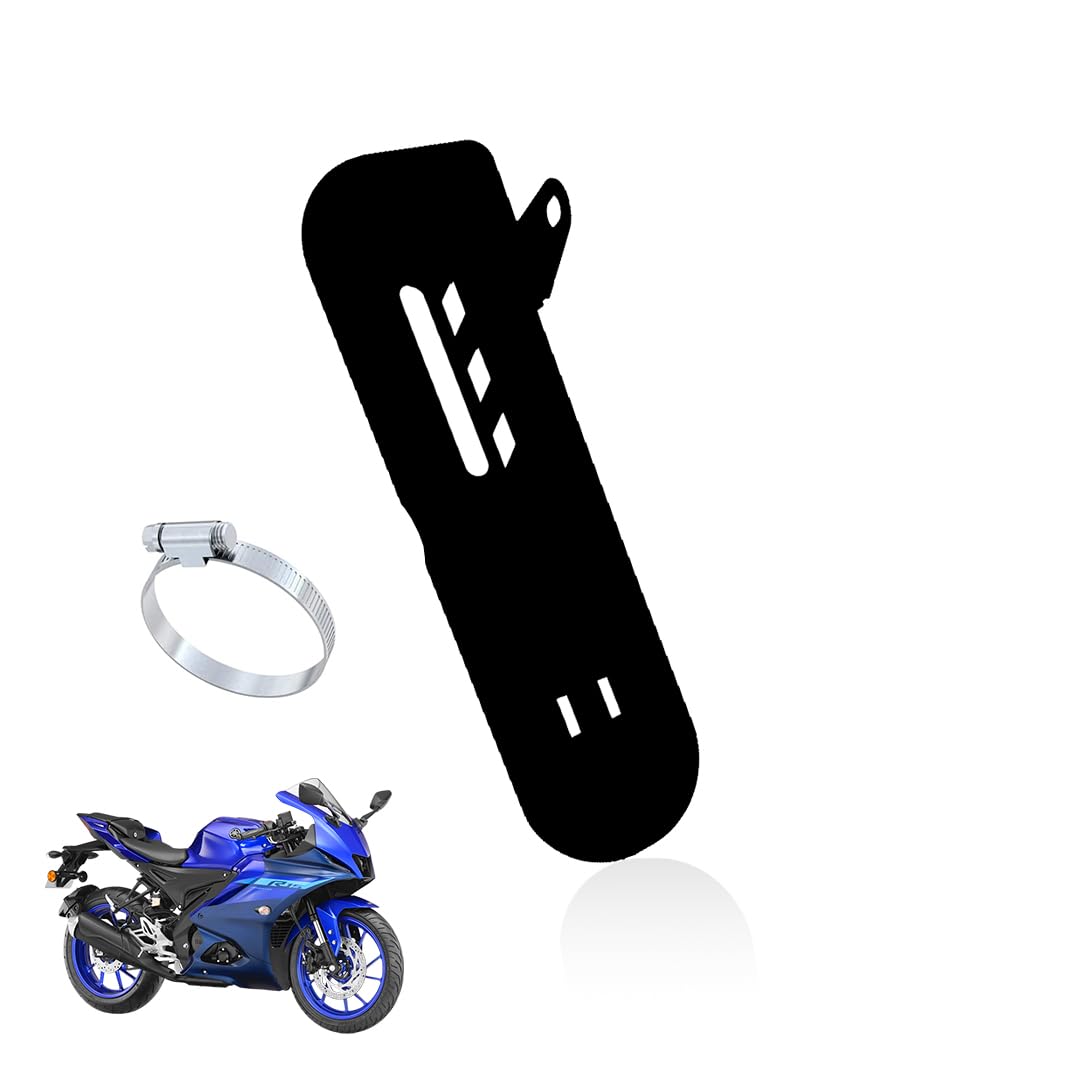 Skid Plate with Clamp & Washer for R15 V4 | Underbelly Guard for Silencer & Chassis Protection-Black - Moto Genius