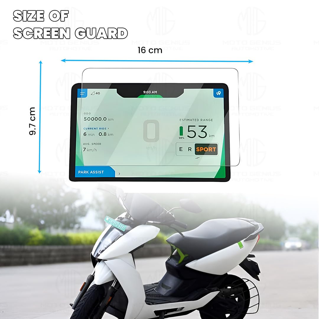 Speedometer Screen Protector for Ather Bike | 9H Hardness, Anti-Scratch and Anti Fingerprint, Easy Installation - Moto Genius