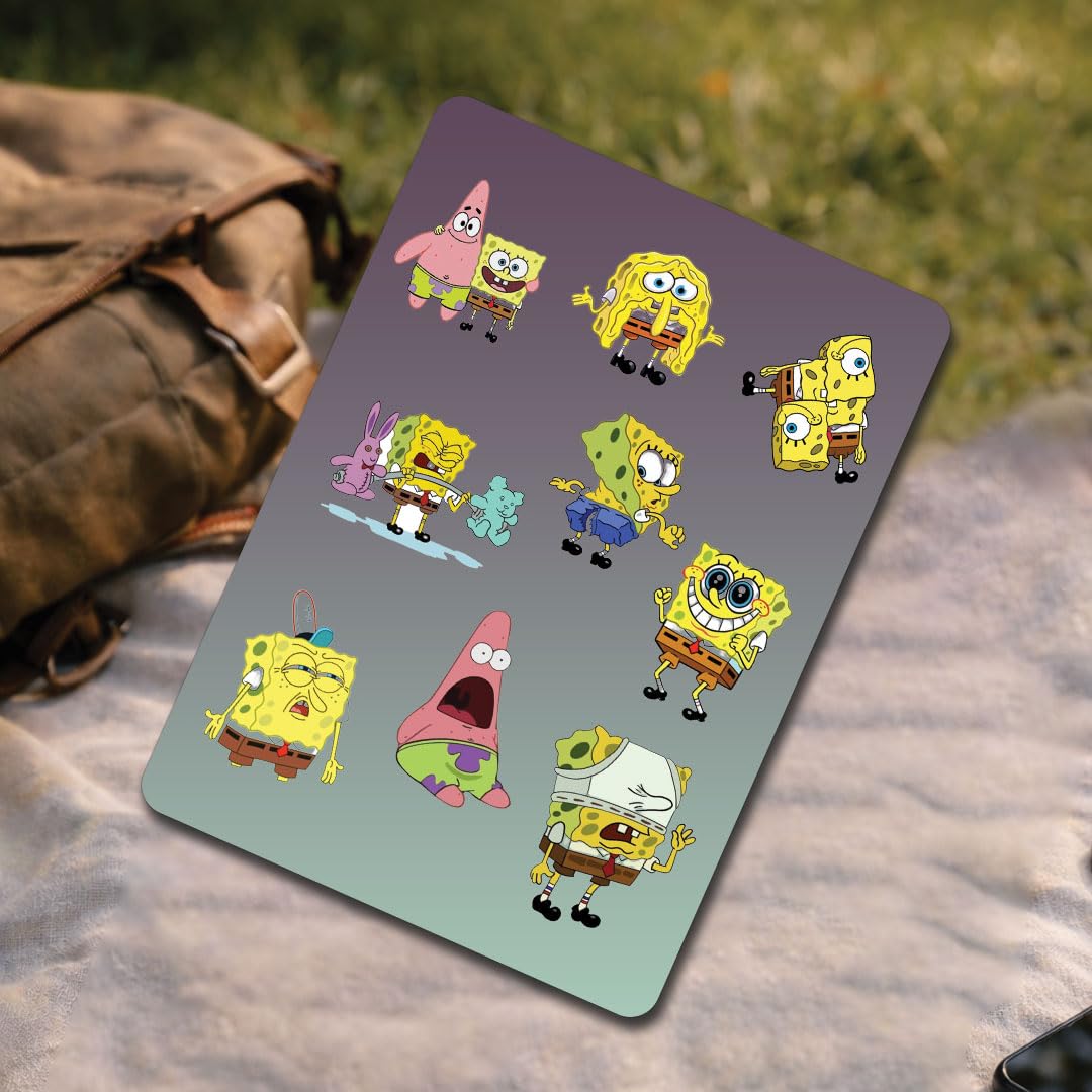 Spongebob Squarepants 3D Waterproof Vinyl Stickers Self Adhesive Cartoon Decal for Laptop Mobile Phone Helmet Bike Car Notebook Water Bottle Aesthetic Cartoon Stickers - Moto Genius
