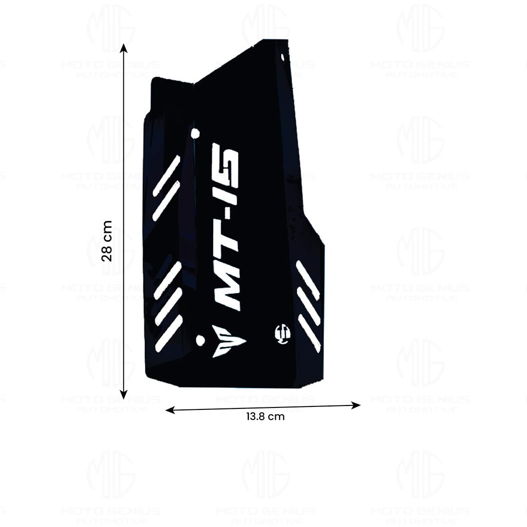 Stainless Steel Exhaust Cover Silencer Protector for MT 15 | Premium Exhaust Heat Shield Protector for Enhanced Durability and Style | Easy Installation-Black - Moto Genius